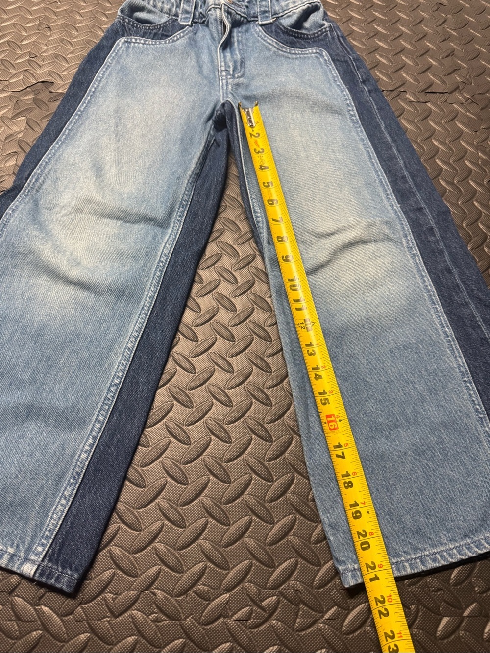 Gap Kids High Rise Wide Leg Jeans Girls Size 10 Two Tone Denim - Picture 9 of 13